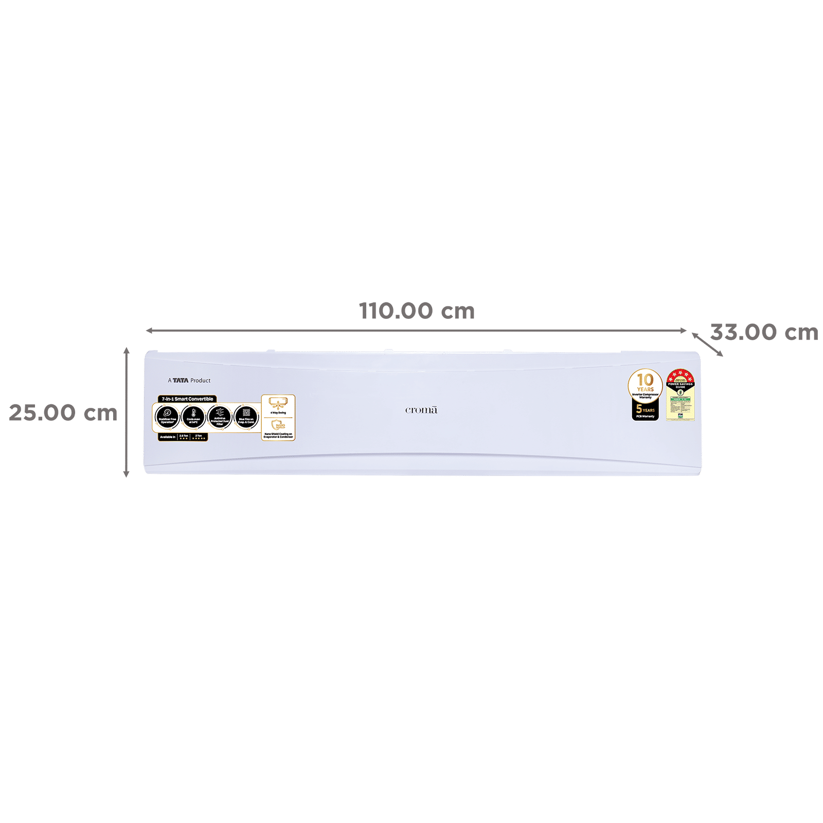 Buy Croma 7 in 1 Convertible 2 Ton 5 Star Inverter Split AC with